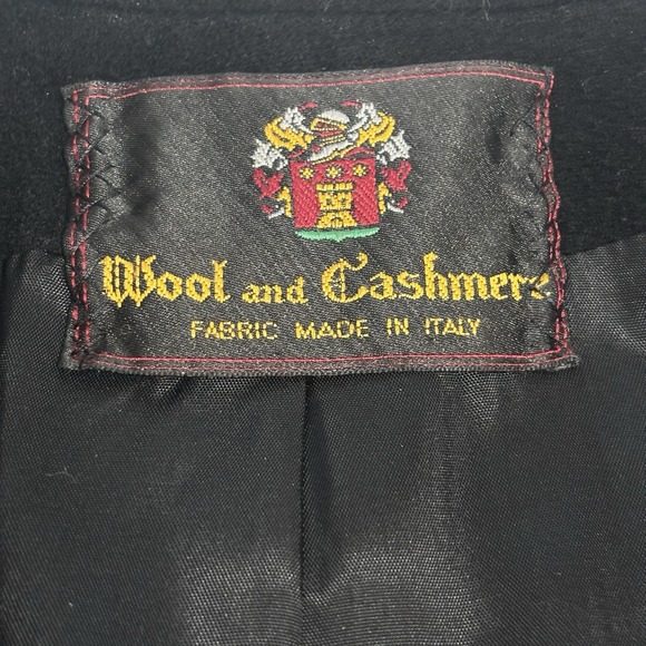 Vintage Wool and Cashmere One-Button Women's Blazer Black Sz Large - Picture 9 of 10